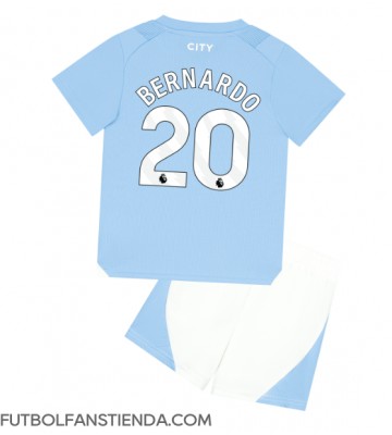 Manchester City Bernardo Silva #20 Primera Equipación Niños 2023-24 Manga Corta (+ Pantalones cortos)